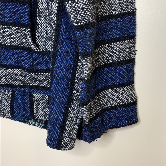 Baja | Blue Mexican Authentic Drug Rug Hoodie Imported Drug Rug Kangaroo Pocket - Picture 5 of 10